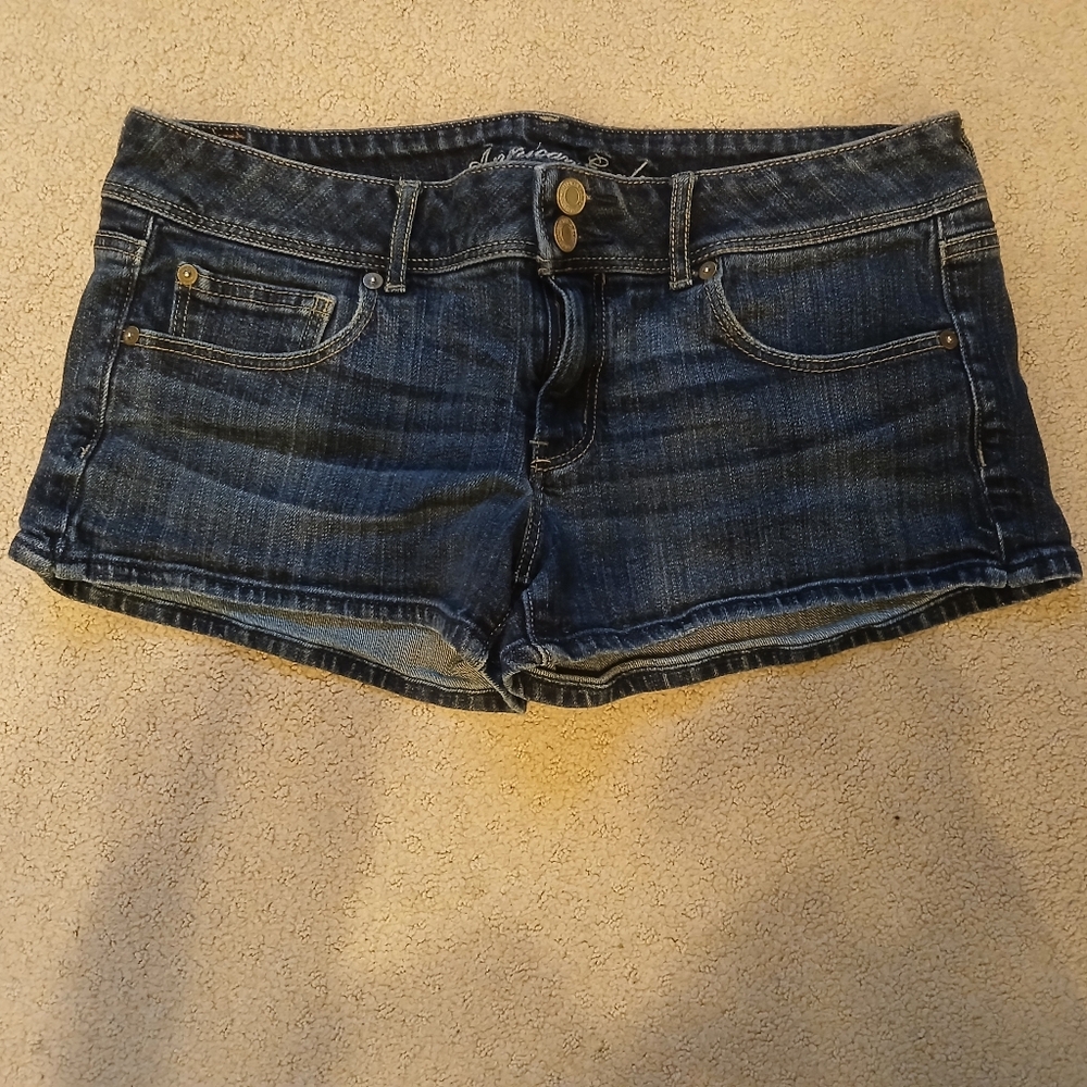 American Eagle Jeans Shorts Size 12 Dark Blue
